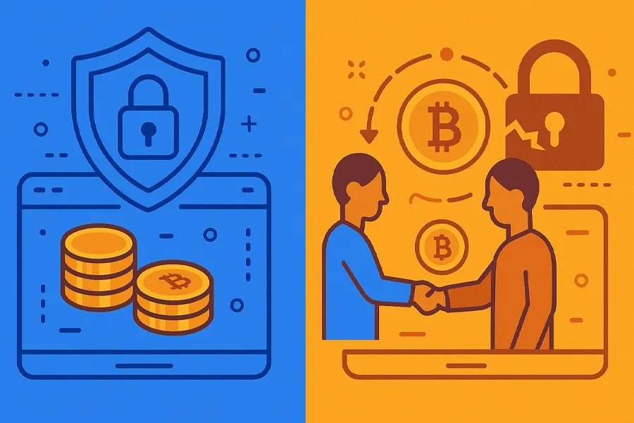 بررسی تفاوت صرافی otc و p2p از لحاظ امنیت